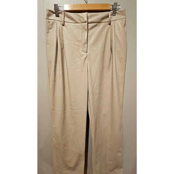 House of Harlow 1960 Vegan Leather Pants Front Pleats Trousers,  Sz 10 - Picture 4 of 7